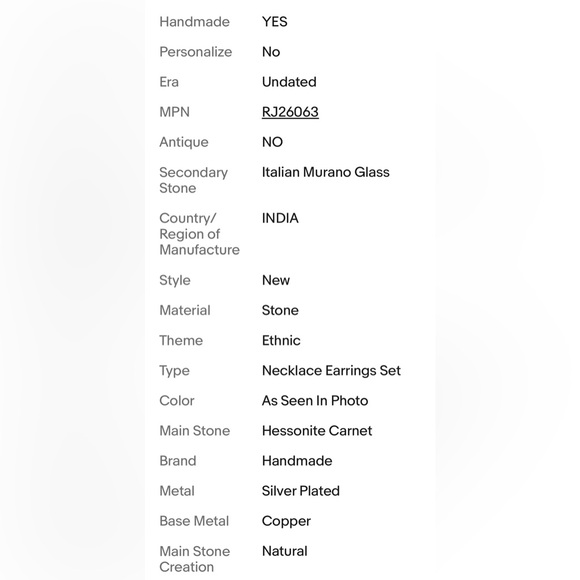 HESSONITE GARNET/MURANO GLASS NECKLACE SET - Picture 4 of 9